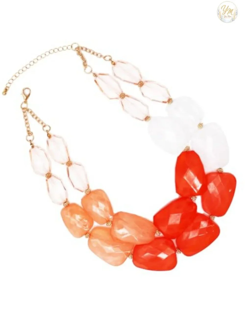 Ombre Polished Resin Statement Necklace & Earring Set, 16